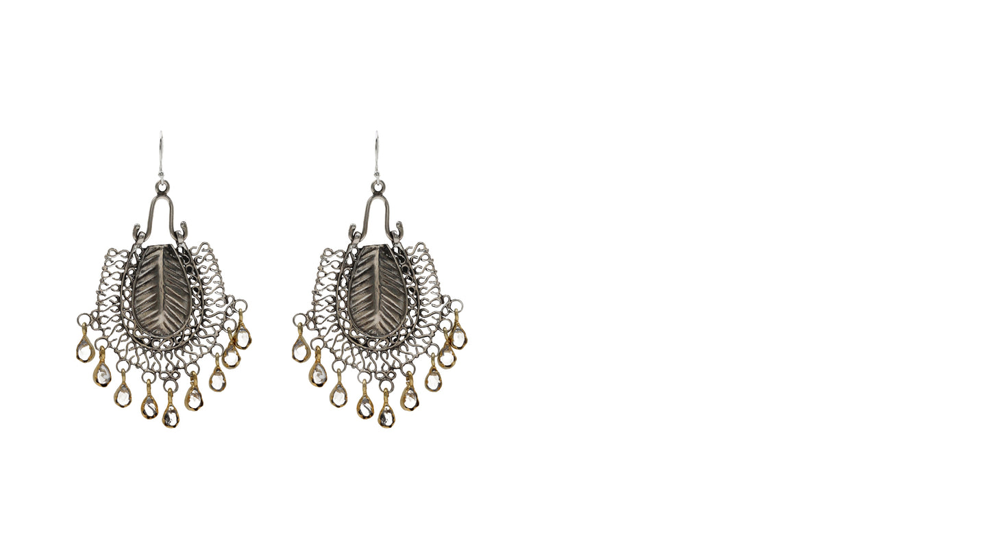 "Radiant Grace: Handcrafted Silver Hanging Earrings by Sangeeta Boochra "