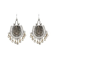 "Radiant Grace: Handcrafted Silver Hanging Earrings by Sangeeta Boochra "