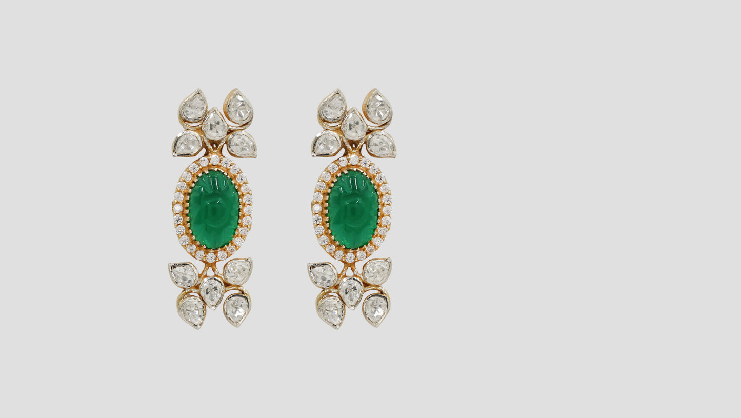 Sangeeta Boochra Gold-Plated Moissanite & Multi-Coloured Stone Choker Set