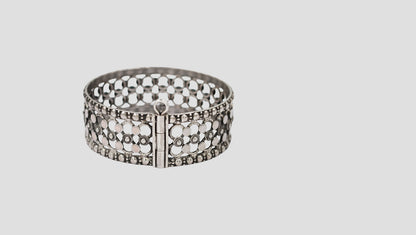 Handcrafted Oxidised Silver Statement Bangle by Sangeeta Boochra