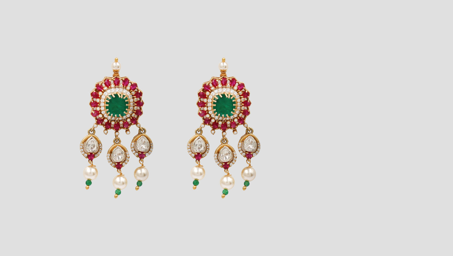 Sangeeta Boochra Moissanite Choker Set with Pearl Drops