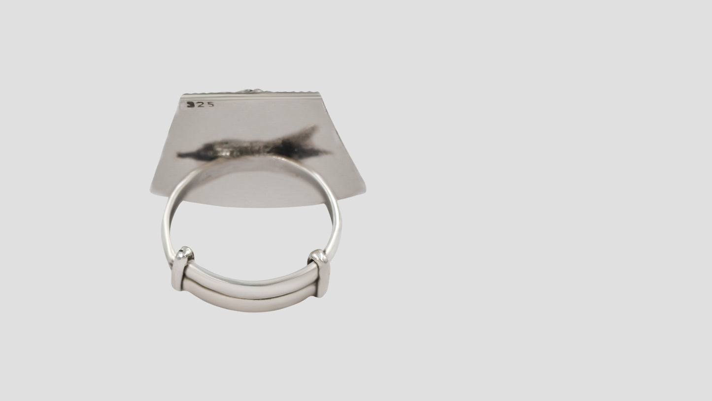 Royal Peacock Motif Silver Ring by Sangeeta Boochra