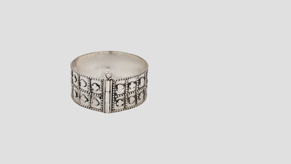 Handcrafted Oxidised Silver Statement Bangle – Sangeeta Boochra