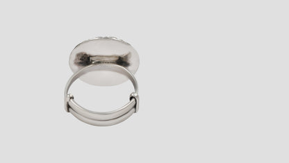 Handcrafted Floral Motif Oxidised Silver Ring – Sangeeta Boochra