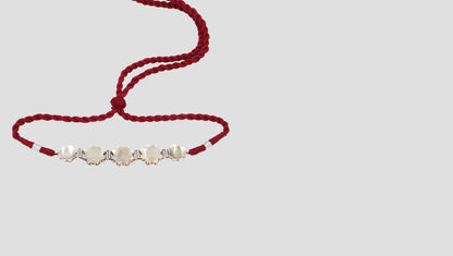 Ethnic Elegance: Handcrafted Silver Choker with Red Accents