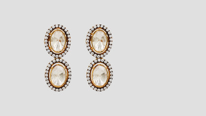 Sangeeta Boochra Classic Oval Moissanite Gold-Plated Silver Necklace Set