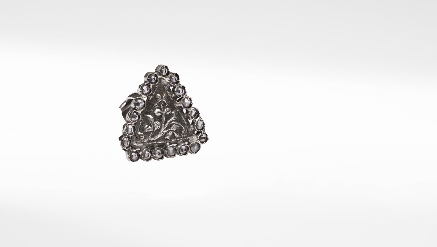 Silver Triangle hand Engraved Ring