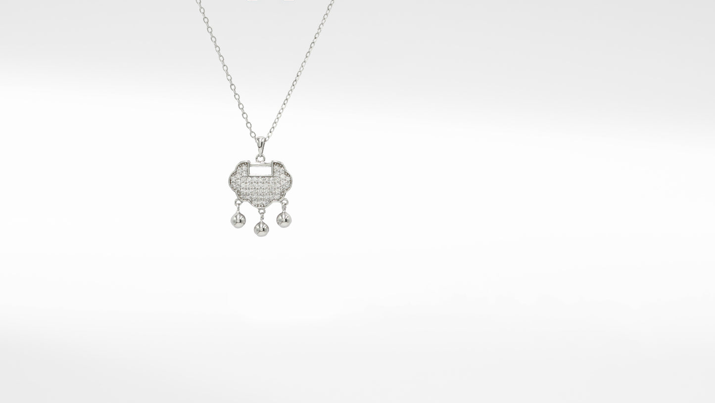 Sangeeta Boochra CZ Studded Sterling Silver Pendant with Chain