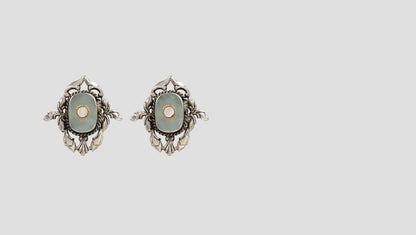 Elegant Heritage: Sangeeta Boochra Handcrafted Silver Stud Earrings