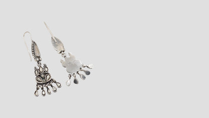 "Dazzling Heritage: Silver Hanging Earrings by Sangeeta Boochra "