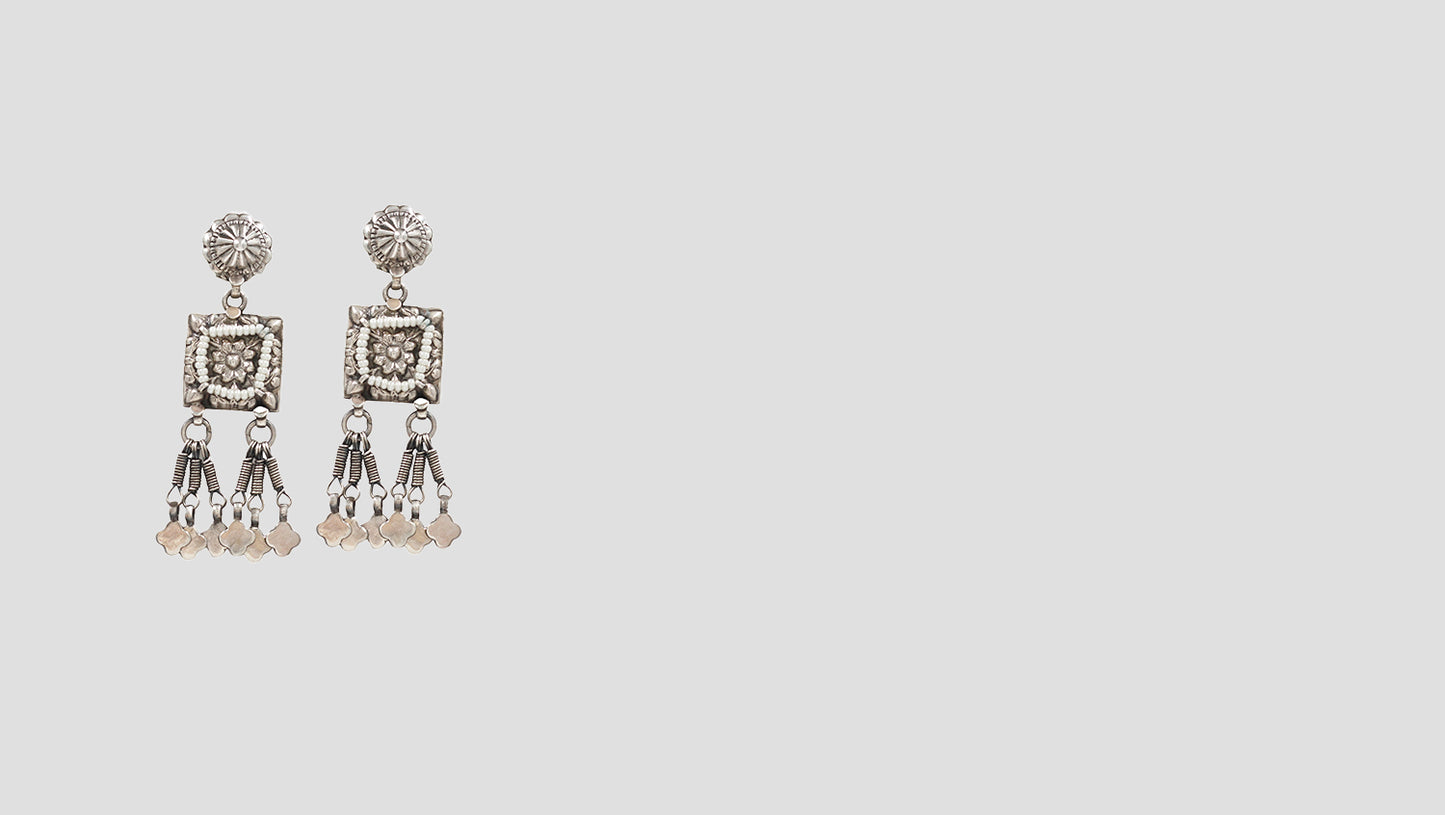 Ethereal Beauty: Sangeeta Boochra Handcrafted Silver Earrings