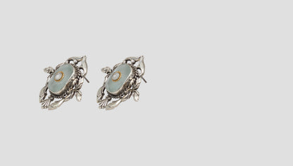 Elegant Heritage: Sangeeta Boochra Handcrafted Silver Stud Earrings