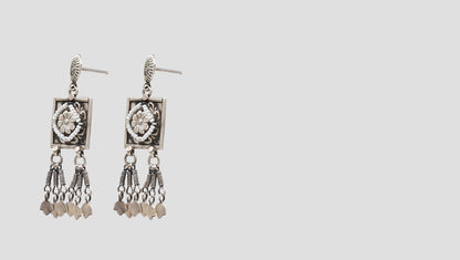 Bohemian Charm: Sangeeta Boochra Statement Silver Earrings