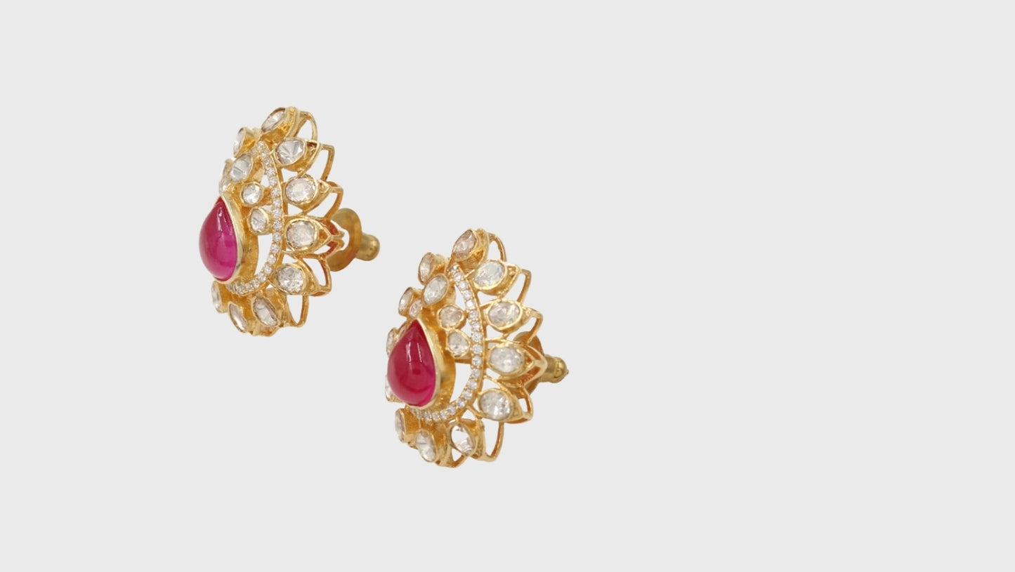 Sangeeta Boochra Silver Moissanite Earrings