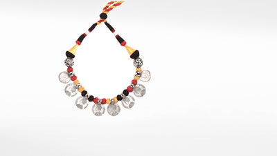Sangeeta Boochra Multicolor Tribal Silver Choker Necklace
