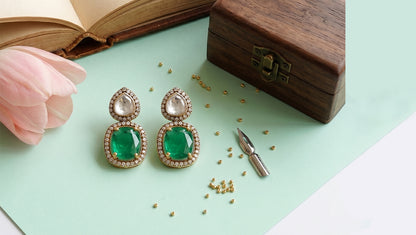 Sangeeta Boochra Imperial Green Elegance Necklace Set