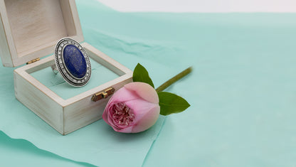 Sangeeta Boochra Signature Lapis Lazuli Statement Silver Ring