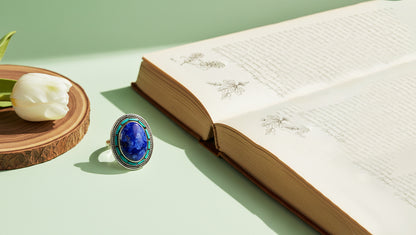 Sangeeta Boochra Handcrafted Lapis Elegance Ring