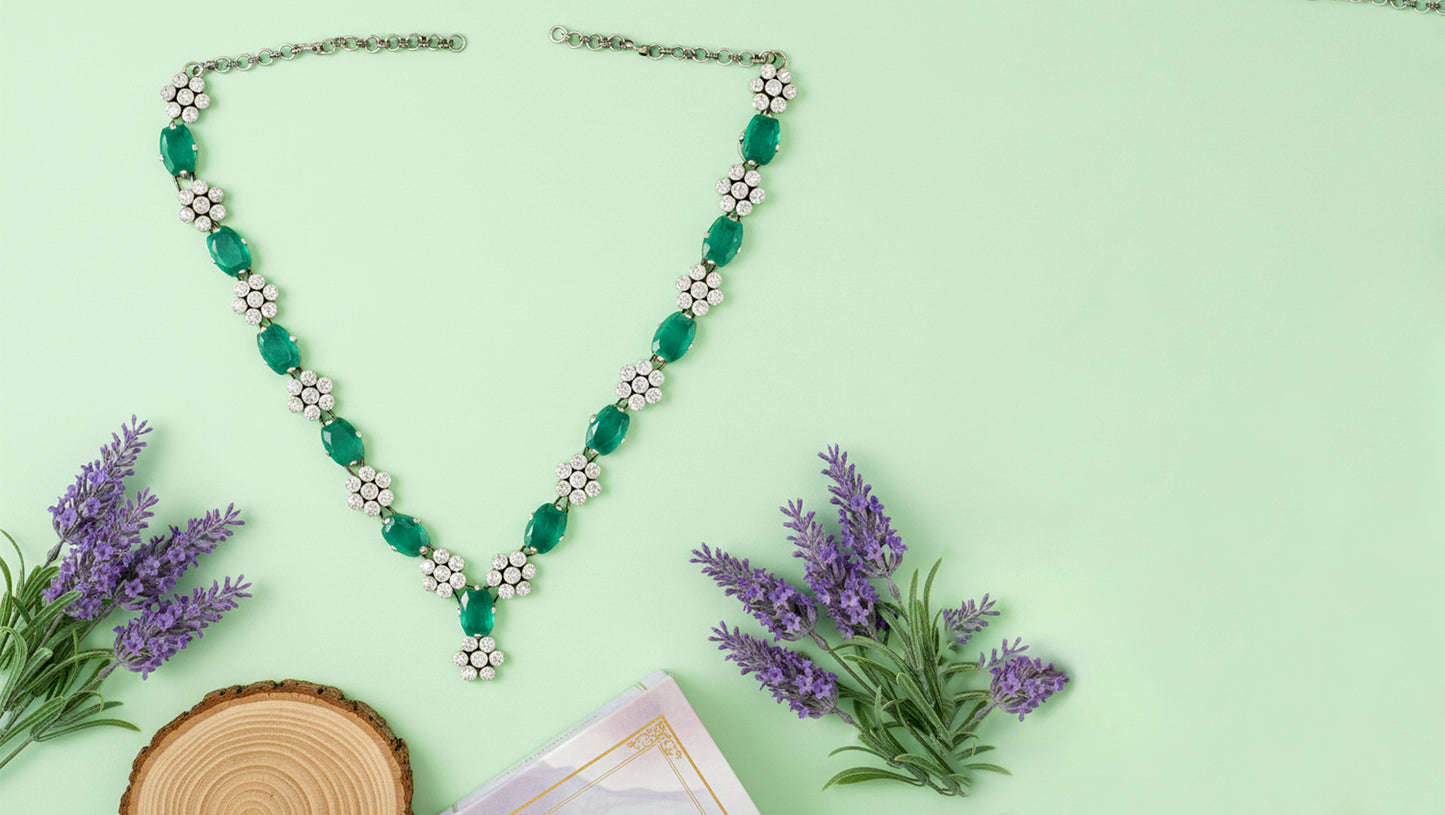 Handmade Silver Floral Necklace Set – Sangeeta Boochra