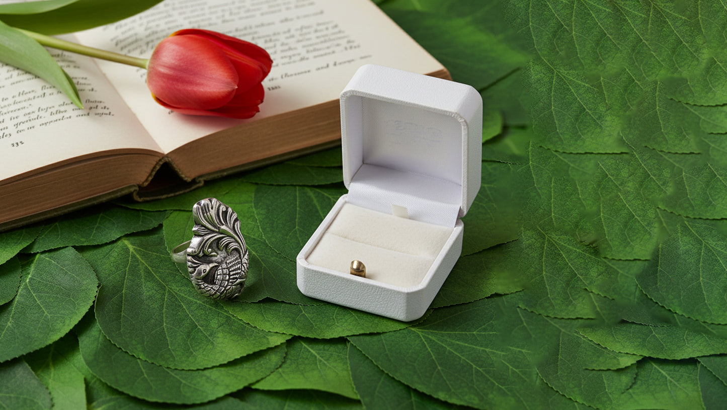 Sangeeta Boochra Heritage Peacock Motif Statement Silver Ring