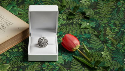 Sangeeta Boochra Antique Finish Silver Flower Ring