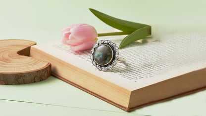 Handcrafted Labradorite Silver Ring by Sangeeta Boochra