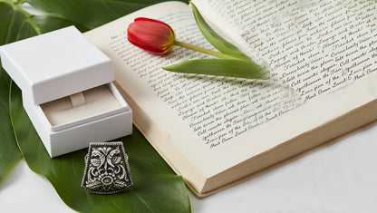 Royal Peacock Motif Silver Ring by Sangeeta Boochra