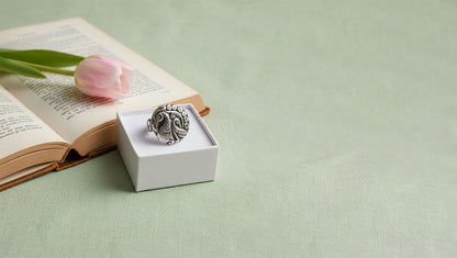Sangeeta Boochra Oxidised Silver Peacock Statement Ring