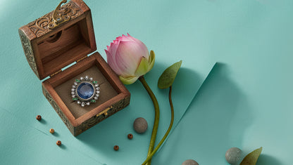 Sangeeta Boochra Royal Blue Stone Silver Statement Ring
