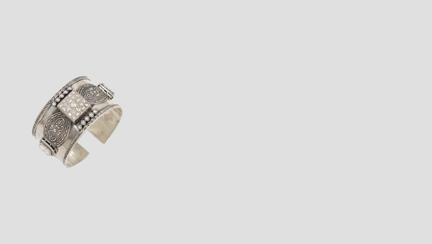 Royal Heritage 925 Silver Cuff by Sangeeta Boochra