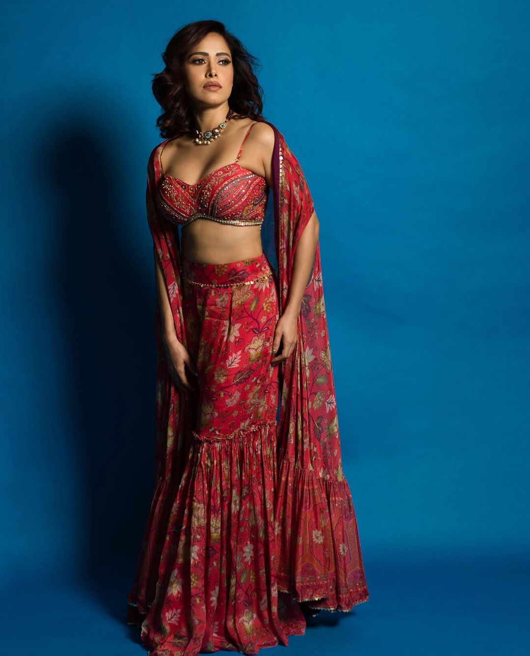 Nushrratt Bharuccha In Sangeeta Boochra Silver Choker