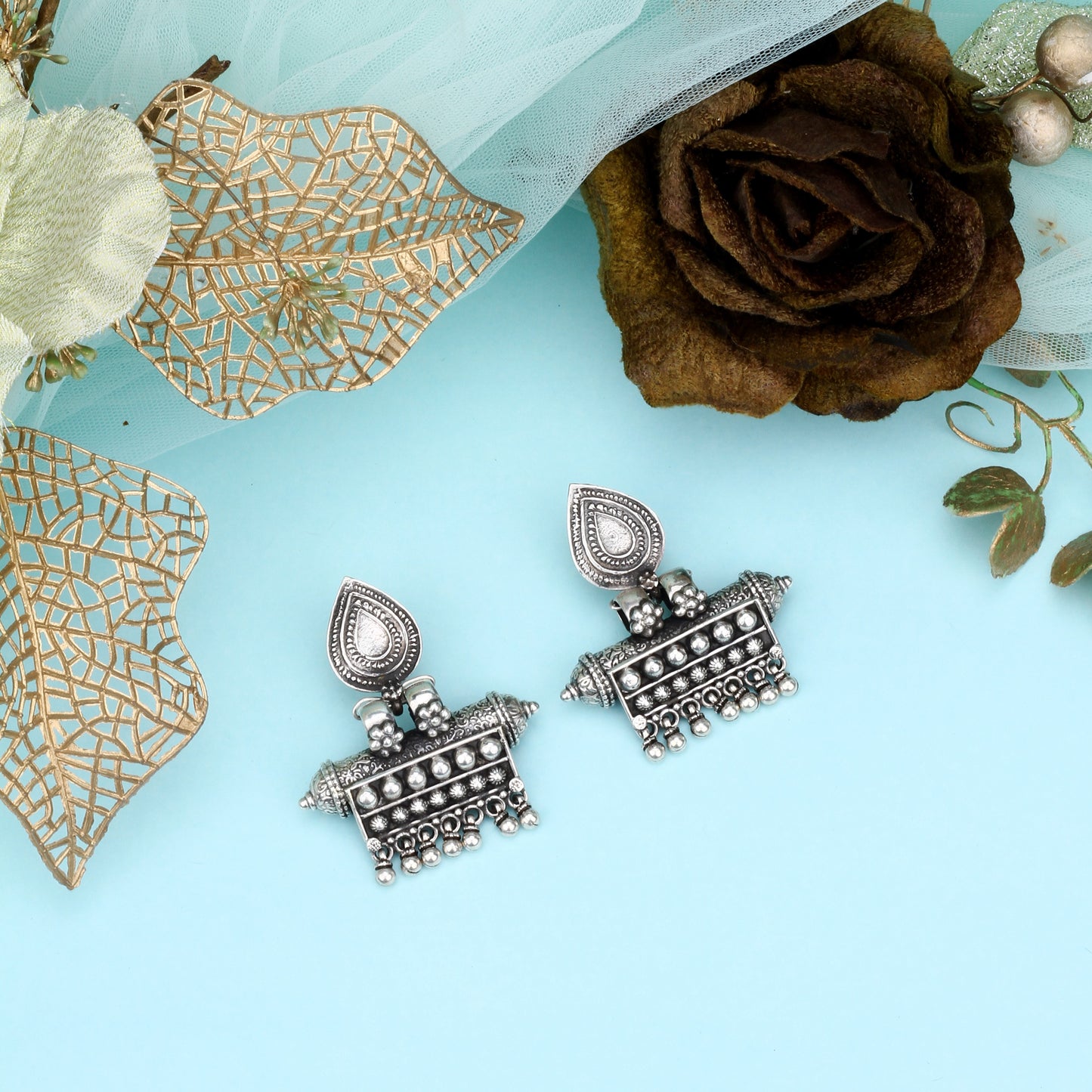 Alia Bhat in Silver Earrings