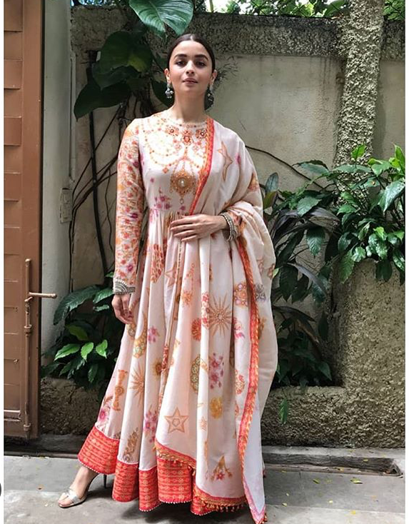 Alia Bhat in Silver Earrings