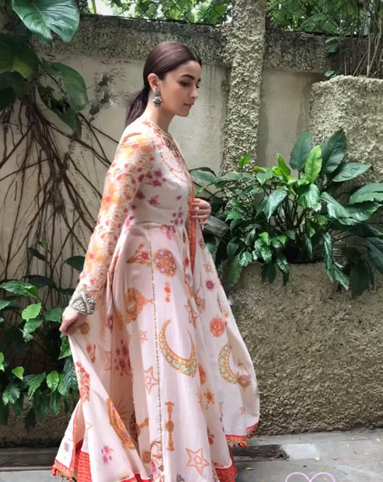 Alia Bhat in Silver Earrings