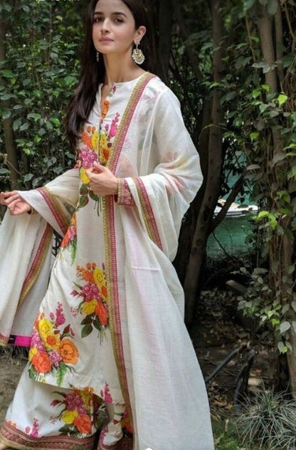 Alia Bhatt in 24k Gold Plated Earrings With Pearls Stone