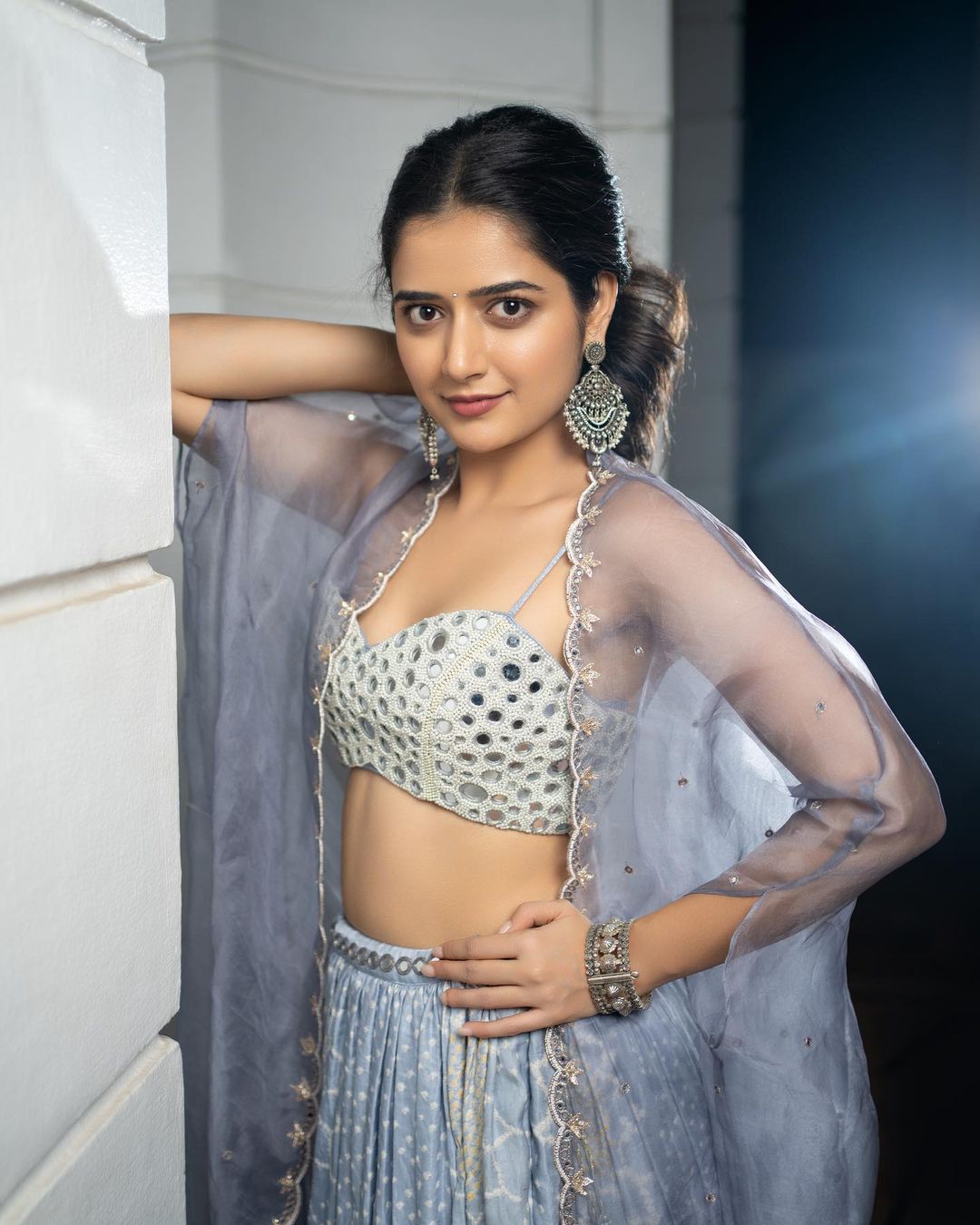 Ashika Ranganath In Sangeeta Boochra Silver Jewellery