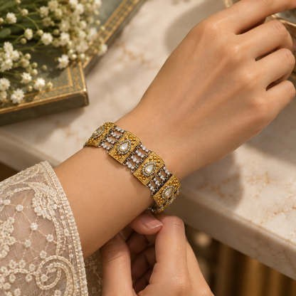 Sangeeta Boochra Antique Dual-Tone Silver Bracelet