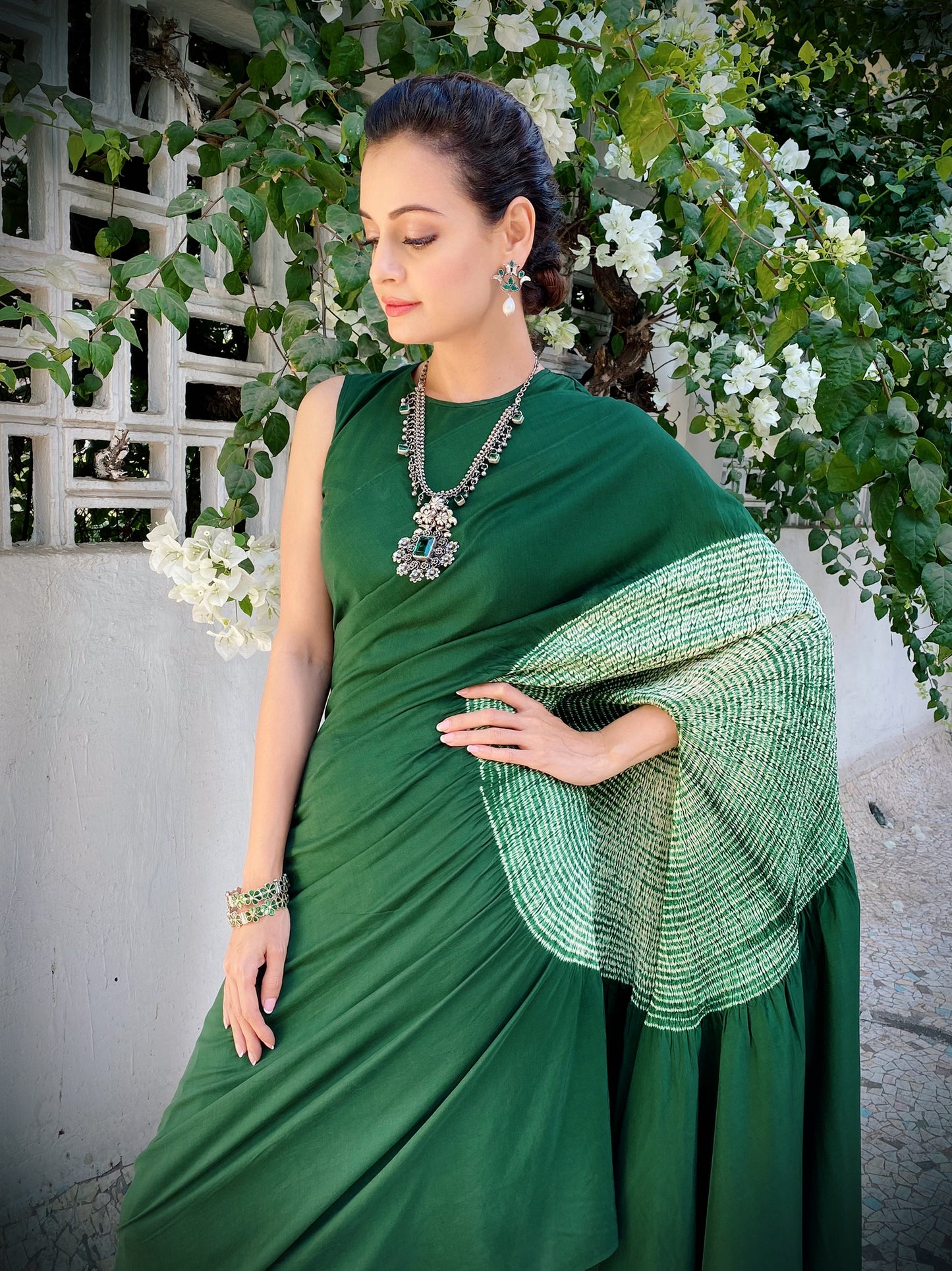 Dia Mirza in Silver Necklace