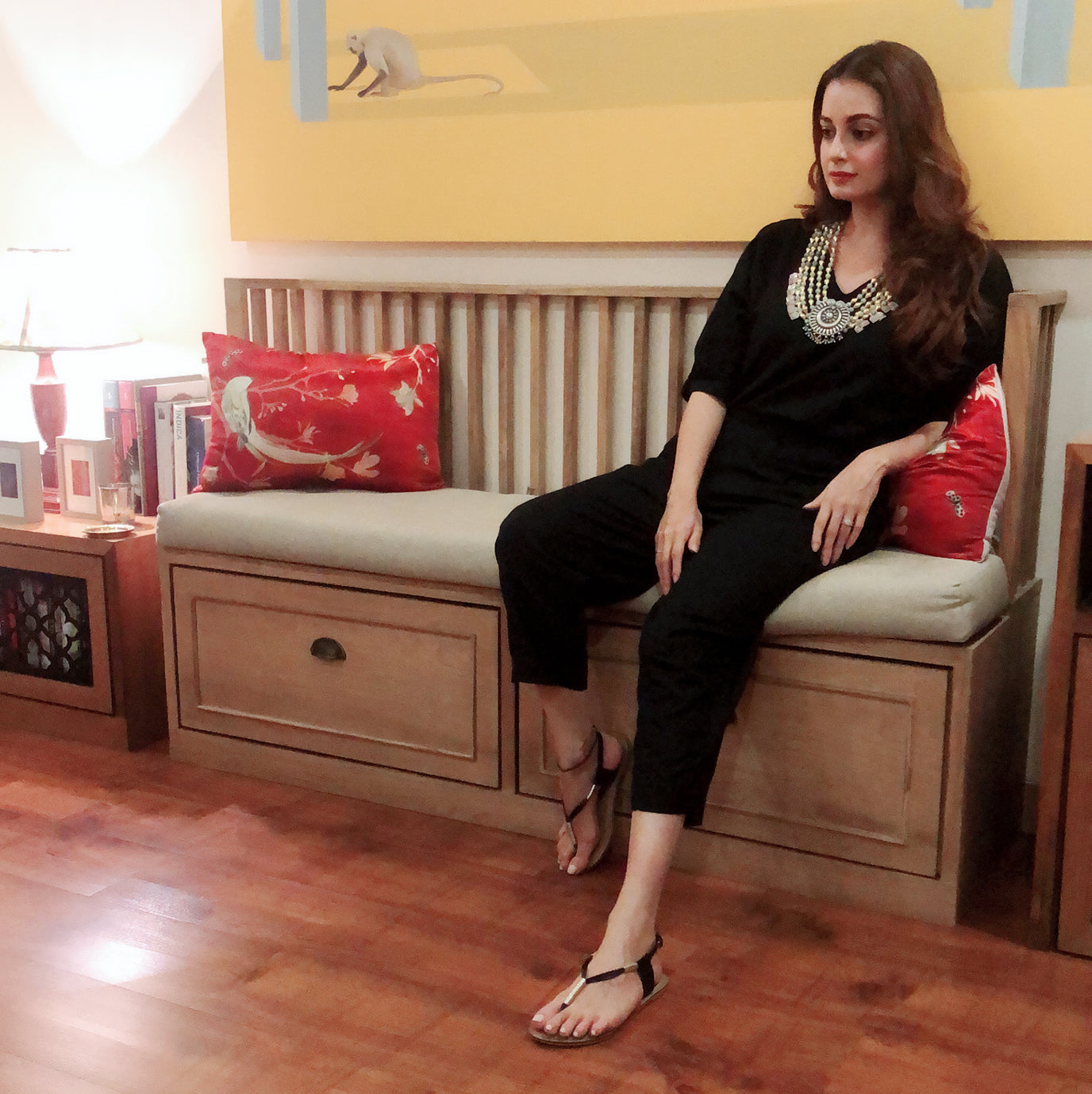 Dia Mirza in Silver Necklace