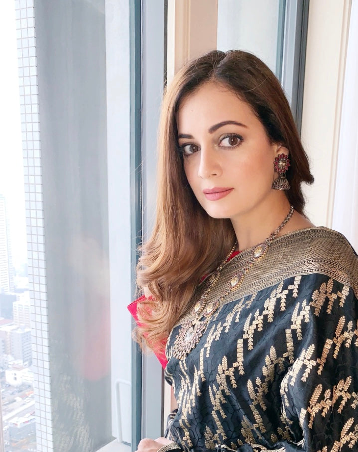 Dia Mirza in Sangeeta Boochra Silver Handmade Necklace