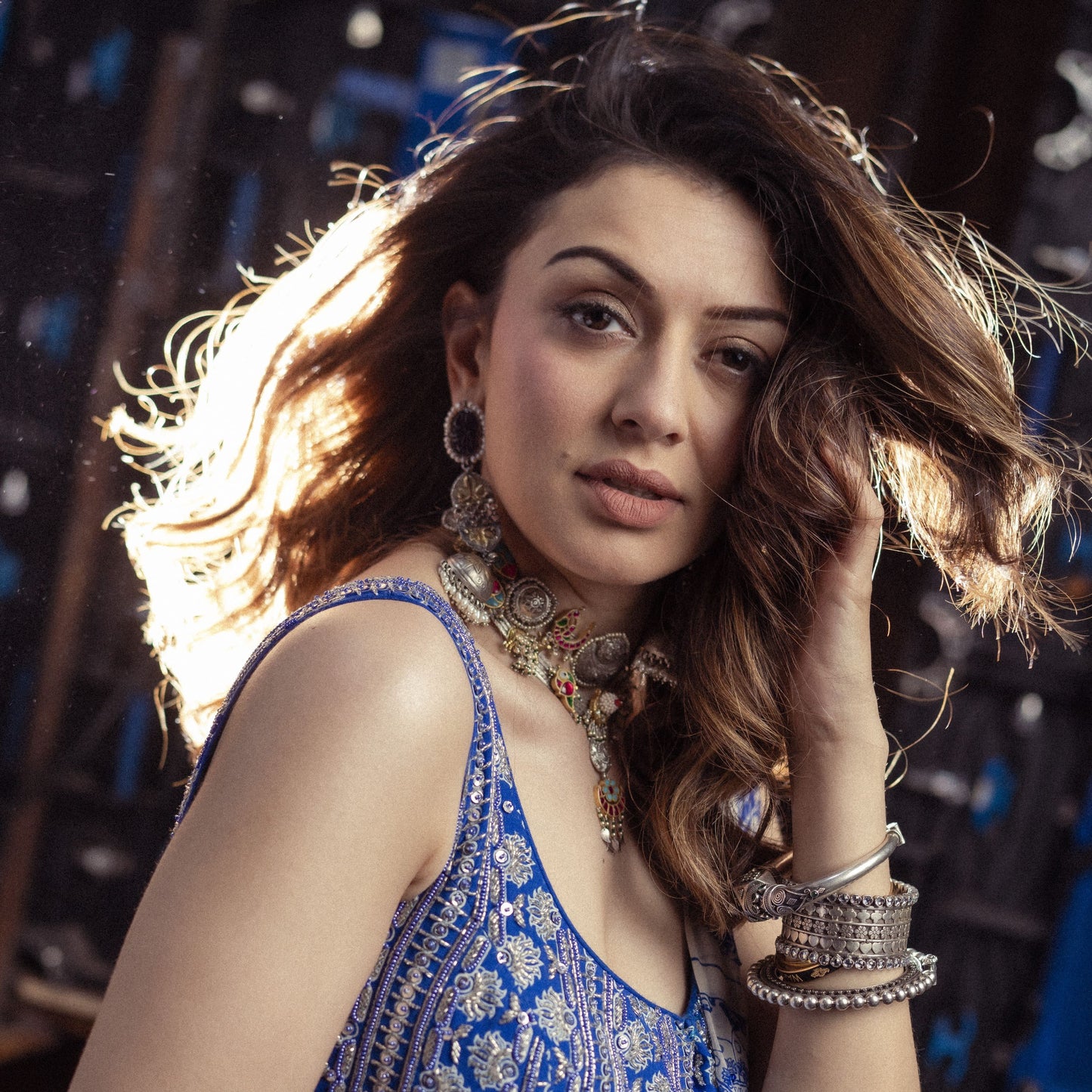 Glamorous Charm: Hansika Motwani Adorns Sangeeta Boochra Silver Jewelry