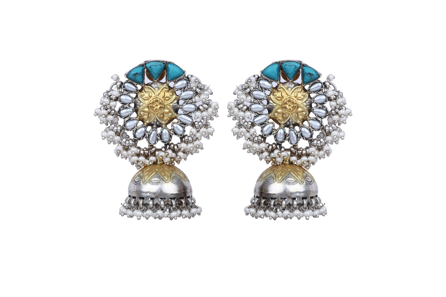 Yami Gautam in 24k Gold Plated Silver Earrings With Pearls Stone