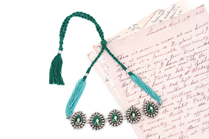 Silver Handcrafted Blue Tribal Silver Necklace