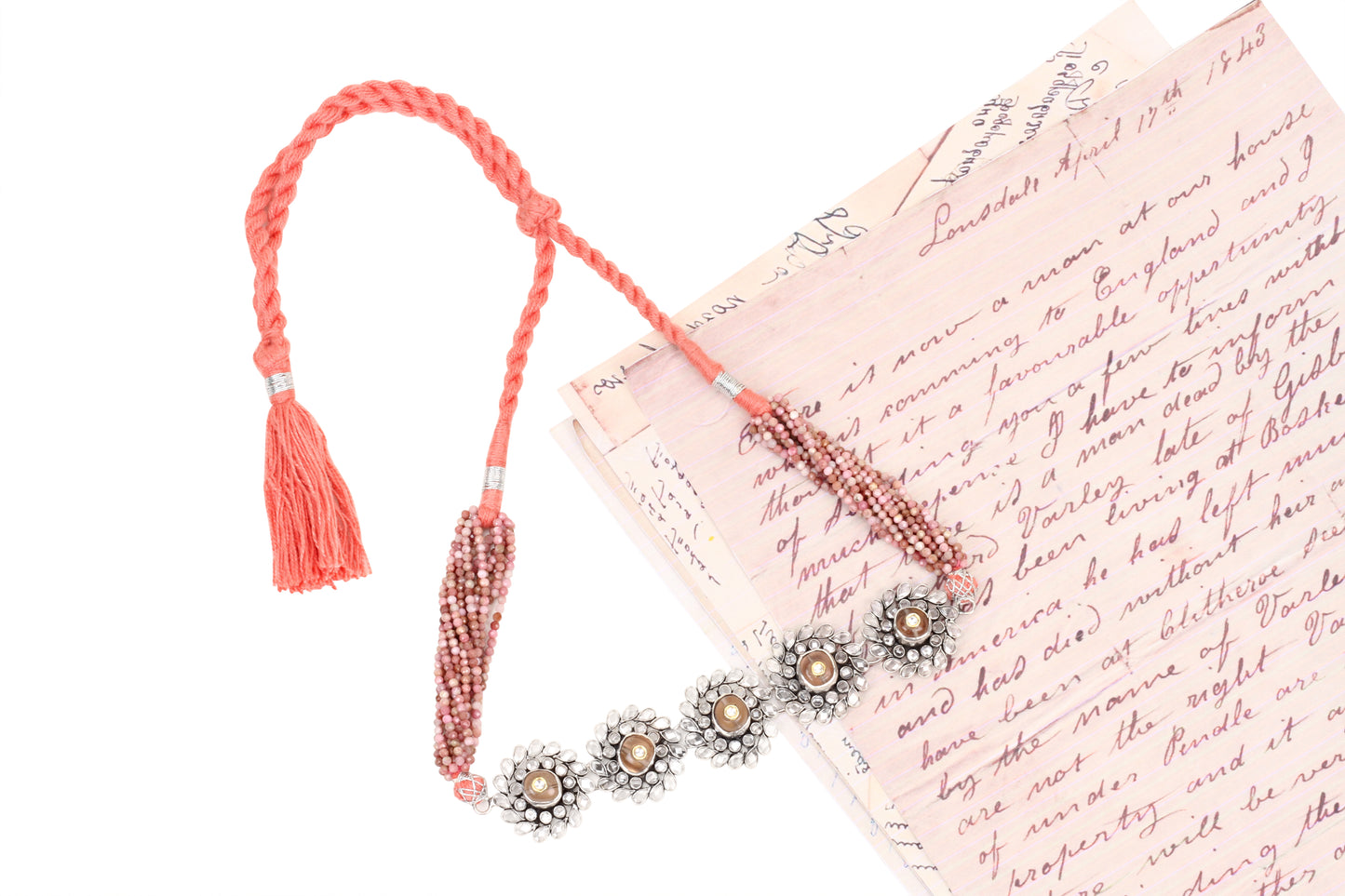 Silver Handcrafted OrangeTribal Silver Necklace