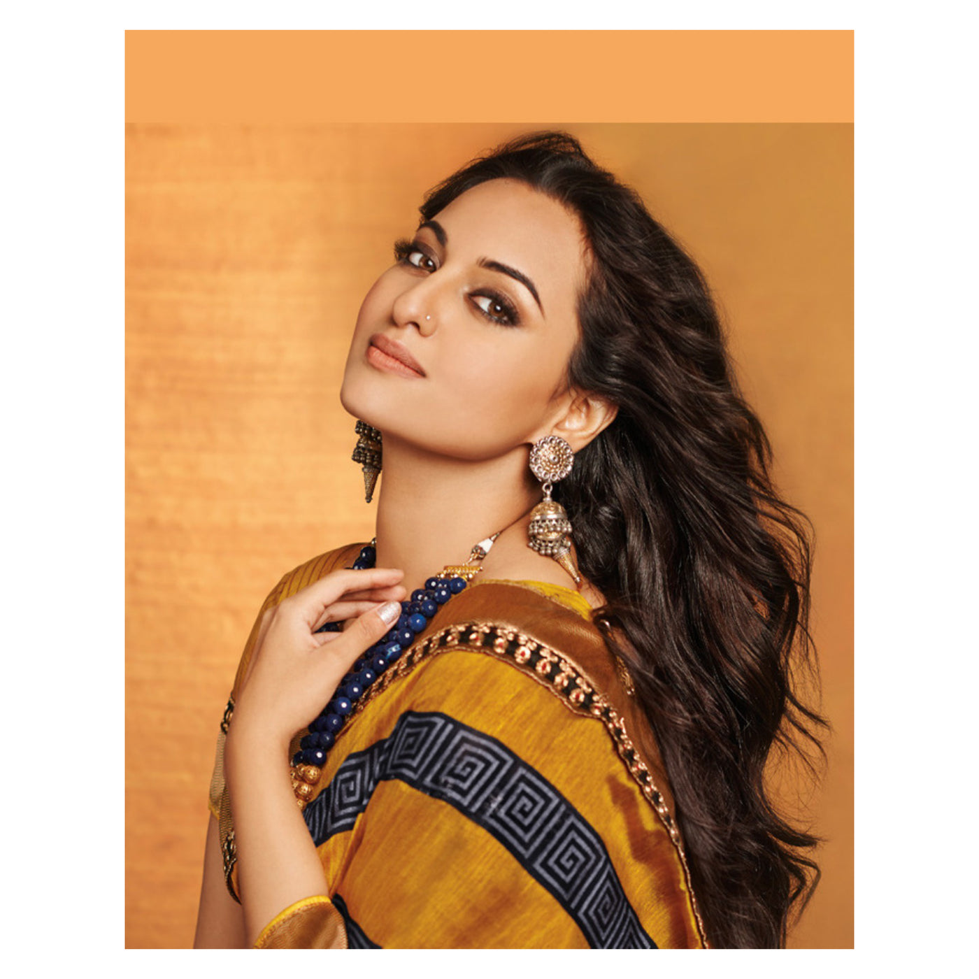 Sonakshi Sinha in Sangeeta Boochra Earrings, Ring , Bangles and Necklace 24k Gold Plated