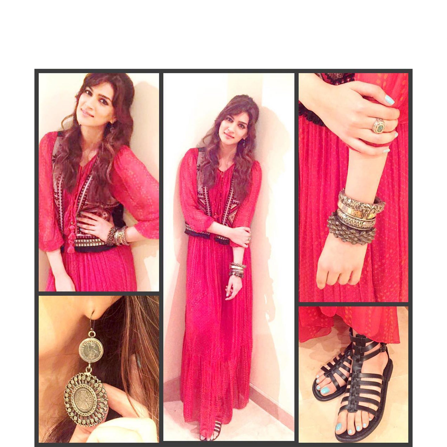 Kriti Senon in 24k Gold Plated Earrings and Bangles