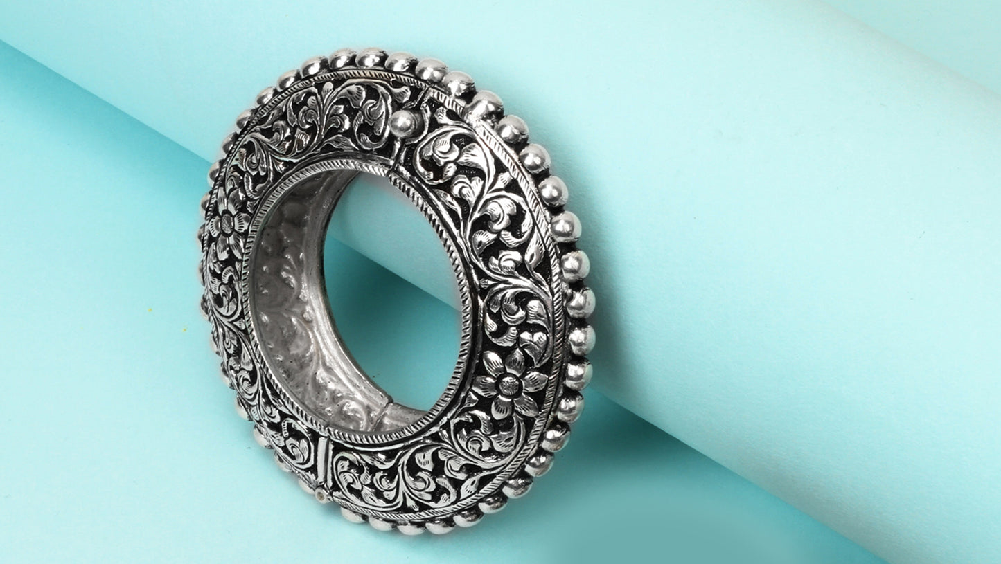 Sangeeta Boochra Tribal Silver Bracelet (Set of 2)