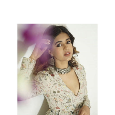 Sanjana Sanghi in Silver Necklace