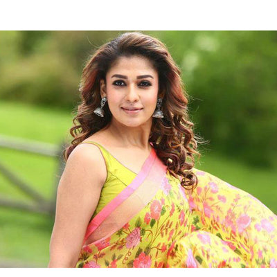 Nayanthara in Silver Handcrafted Earrings