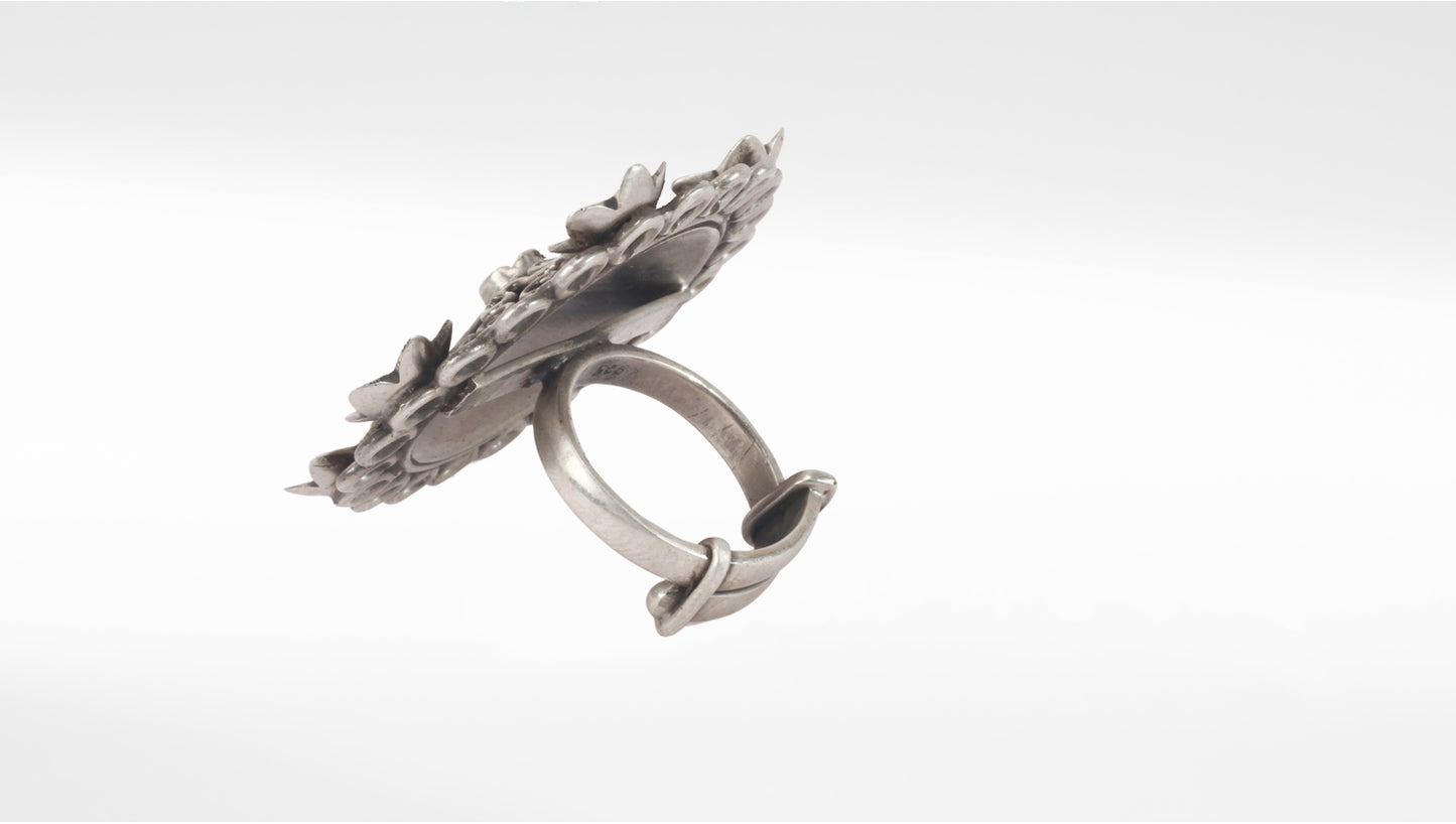 Sangeeta Boochra Tribal Silver Adjustable Ring